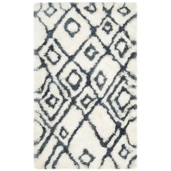 Toronto Shag Small Rectangle Rug, Ivory and Blue - 3 x 5 ft., Safavieh, Mfr#: SGT727K-3